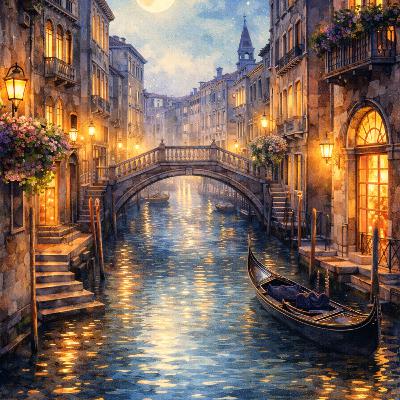 A Quiet Night Walk Through Venice | Relaxing Sleep Story for Deep Rest | Calming Music