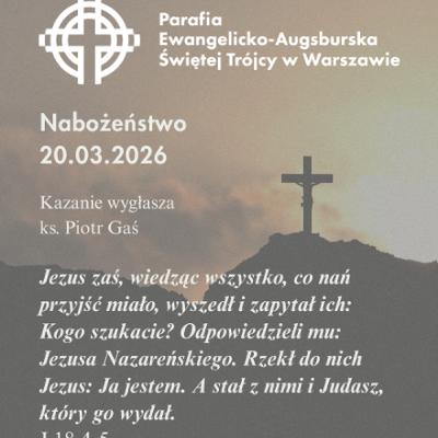 Rozważanie z nabożeństwa tygodniowego 20 marca 2026