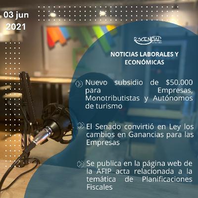 NOVEDADES LABORALES Y ECONÓMICAS 03/06/2021