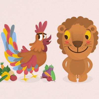 मुर्गी केआवाज से शेर का डर | Short Stories For Kids In Hindi