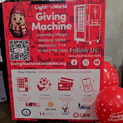 Local charities partnering with Light the World Giving Machine in Rexburg Local charities partnering with Light the World Giving Machine in Rexburg
