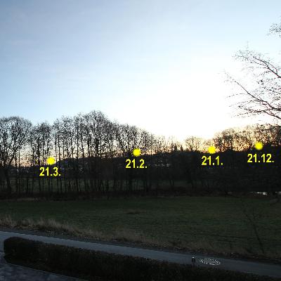 Sonnenwende beobachten - Die Sonne wandert am Horizont durch die Jahreszeiten