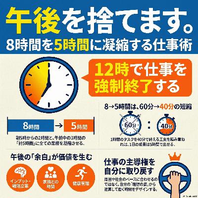 5時こーじ、午後を捨てます。|8時間を5時間に凝縮する仕事術