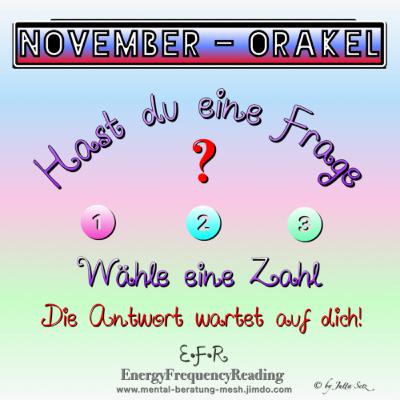 MONATS-ORAKEL NOVEMBER