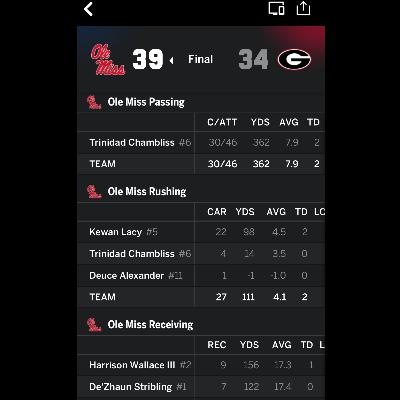 Ole miss out outmatched UGA 😡