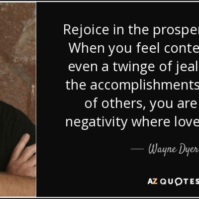 Learn to rejoice in the accomplishments of others