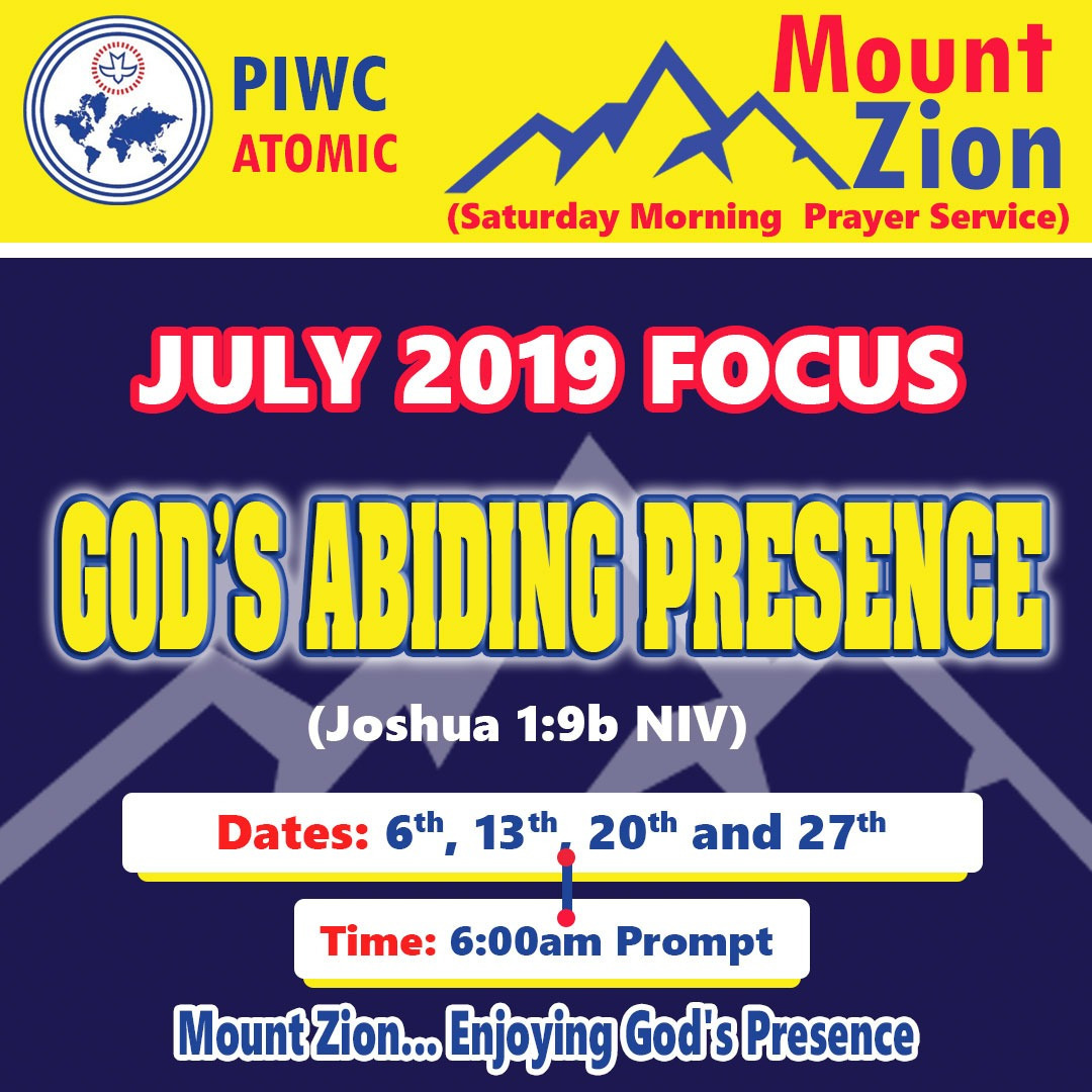 Piwc Atomic Mount zion Month of July 2019