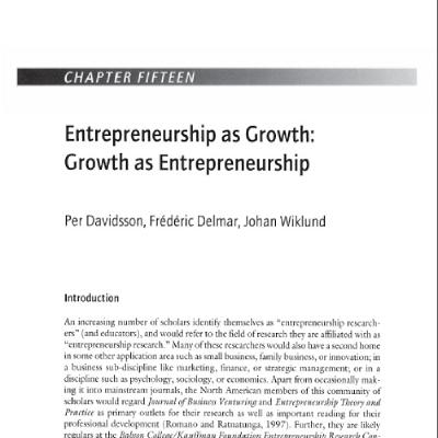 27- Entrepreneurship as growth growth as entrepreneurship - English
