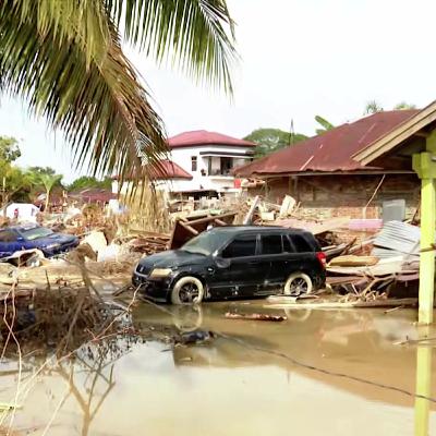 Families shelter in makeshift tents after floods ravage Indonesia’s Sumatra