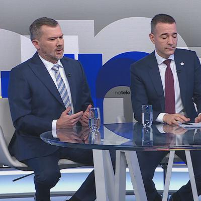 Na telo (8. 2.): Tomáš Drucker (Hlas-SD) a Viliam Karas (KDH) Na telo (8. 2.): Tomáš Drucker (Hlas-SD) a Viliam Karas (KDH)