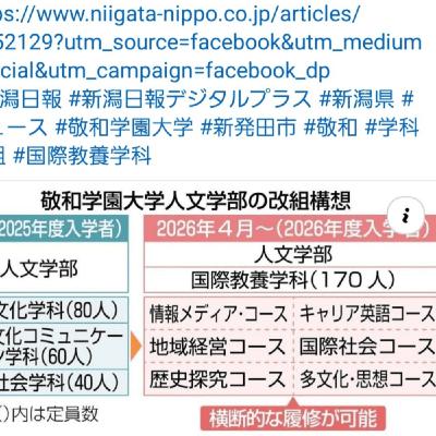 Vol. 270 敬和学園大学が、県内4大初の国際教養学科設置へ