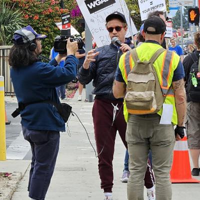 Dan and Pauly Shore at the WGA WRITER STRIKE