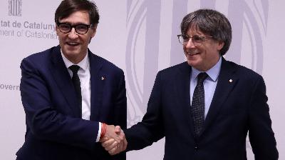 Illa i Puigdemont escenifiquen un retrobament institucional a Brussel·les