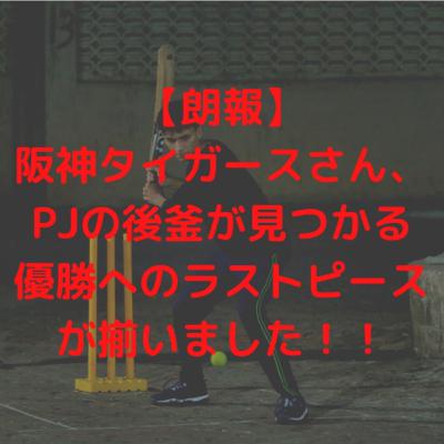 【朗報】阪神タイガースさん、PJの後釜が見つかる【優勝へのラストピースが揃いました】