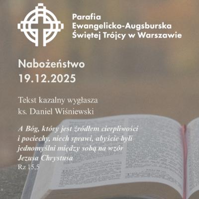 Rozważanie z Tygodniowego Nabożeństwa Adwentowego 19 grudnia 2025