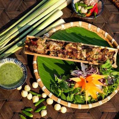 Grilled pork in bamboo tube, a specialty of the Central Highlands