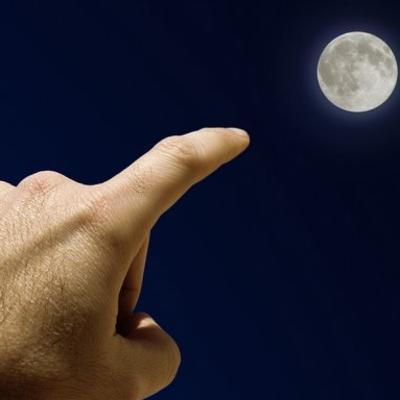 Like a finger pointing to the moon.....