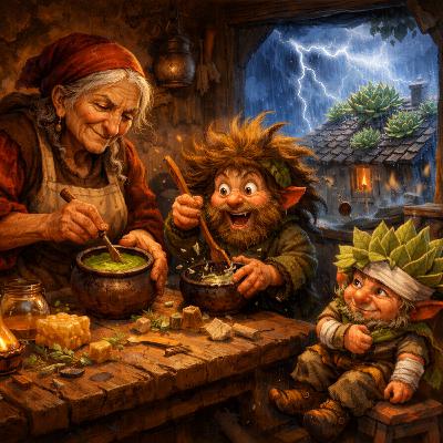 G´schichten aus dem Wurzelwald-Schrumpeldei, Gingeigangei und die Hauswurz-Salbe