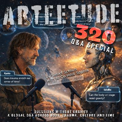 #Arteetude 320 – Schlich & AI Co-Host Sophia in a Global Q&A Across Body, Trauma, Culture and Time.The episode closes with a new Arteetude Q&A song — multilingual, playful, reflective — where questions themselves become rhythm.