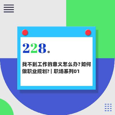228.找不到工作的意义怎么办？如何做职业规划？｜职场系列01
