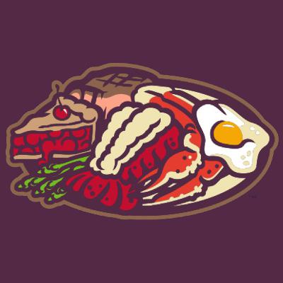 Food-Based Baseball Logos with Stadium Food Girl