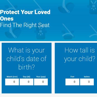 Online help in finding the right child safety seat