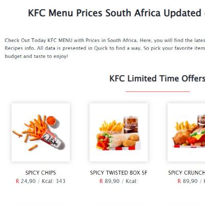 Exploring the Latest KFC South Africa Menu