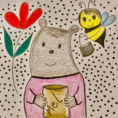 #104 - A história das amigas flor e abelha e o ursão comilão