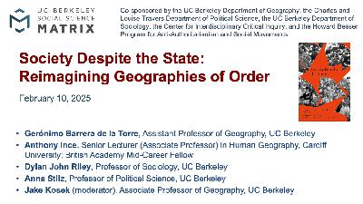 Society Despite the State: Reimagining Geographies of Order