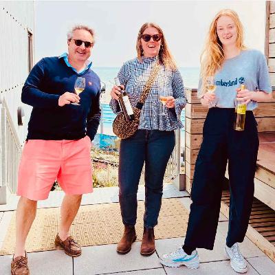 Fish and chips and wine beside the seaside