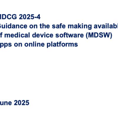 MDCG 2025-4 -making available of MDSW apps on online platforms MDCG 2025-4 -making available of MDSW apps on online platforms