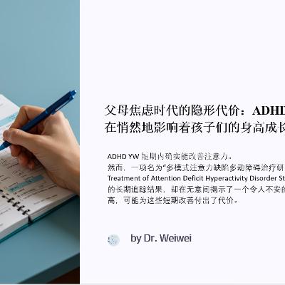 父母焦虑时代的隐形代价：ADHD药物可能正在悄然地影响着孩子们的身高成长。