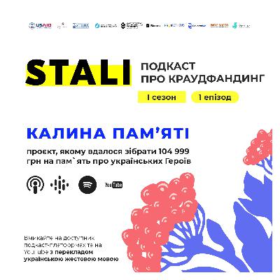 [КАЛИНА ПАМ`ЯТІ]: подкаст про краудфандинг STALI з тими, кому вдалося зібрати 104 999 грн на пам`ять про Героїв