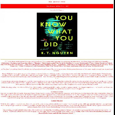 (Free) Books Download You Know What You Did by K.T. Nguyen