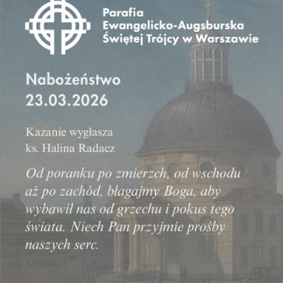 Rozważania z nabożeństwa z dnia 23 marca 2026r.