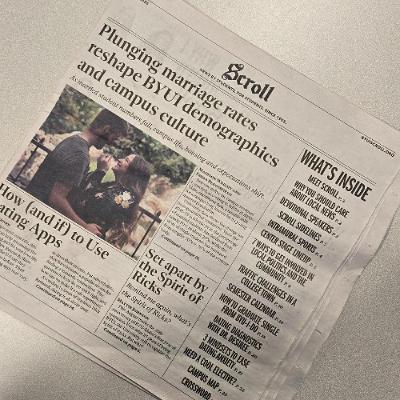 Winter 2026 Scroll newspaper dives into dating at BYU-Idaho