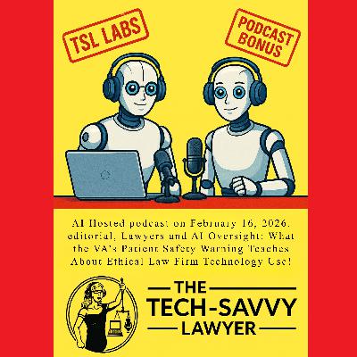 TSL.P Labs 🧪: Lawyers and AI Oversight: What the VA's Patient Safety Warning Teaches About Ethical Law Firm Technology Use! ⚖️🤖 TSL.P Labs 🧪: Lawyers and AI Oversight: What the VA's Patient Safety Warning Teaches About Ethical Law Firm Technology Use! ⚖️🤖