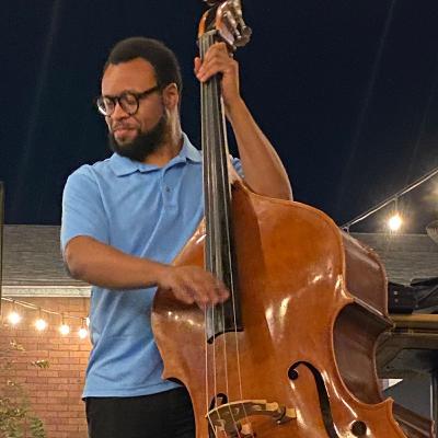 Bass player Thomas Owens on the Wednesday jazz jam at Durham’s Congress Social Bar