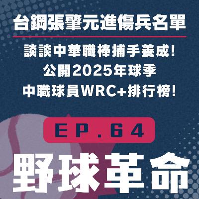 EP64 台鋼張肇元進傷兵名單!談談中華職棒捕手養成!公開2025年中職球員WRC+排行榜! EP64 台鋼張肇元進傷兵名單!談談中華職棒捕手養成!公開2025年中職球員WRC+排行榜!