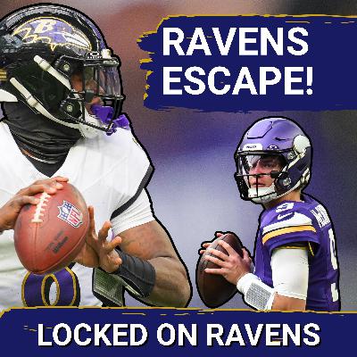 Baltimore Ravens NARROWLY ESCAPE vs. Vikings, Lamar Jackson, defense FIND A WAY to pick up BIG WIN