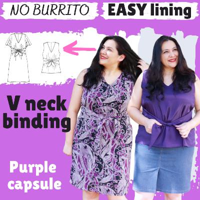 You'll LOVE this lining & V neckline bias binding. Mornington dress. SEW BEAUTIFUL Purple capsule.