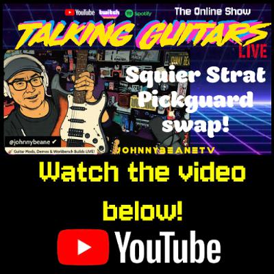 Talking Guitars: Squier Strat Pickguard Swap + New Strings! Workbench Mods. #guitarstream 2/4/26