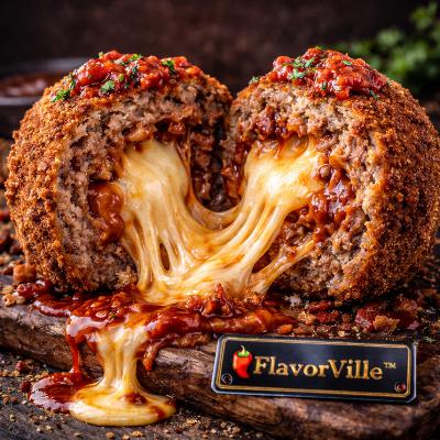 Giant Mozzarella-Stuffed Meatball Explosion