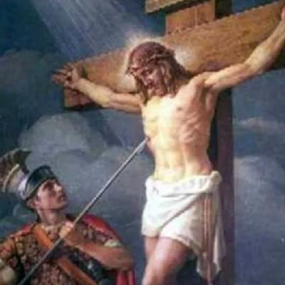 Uno de los soldados, con la lanza, le traspasó el costado