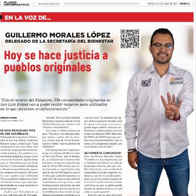 La Voz de Guillermo Morales. Hoy se hace justicia a pueblos originales