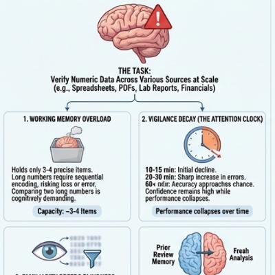 The Neuro-Cognitive Case for Frontier AI in Numeric Verification and Data Integrity