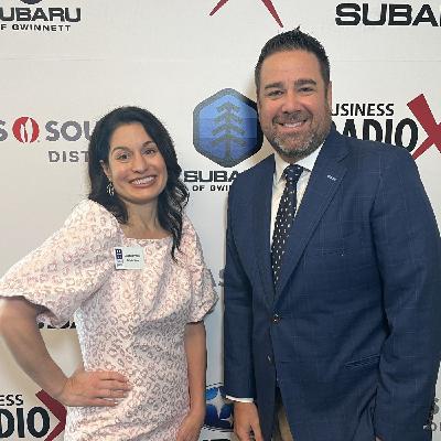 Mike O'Neill with Loyal Trust Bank and Jessica Poggi with Center for the Visually Impaired