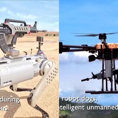 China shows Robot Dog and Drone armed with Rifles in Cambodia Exercise