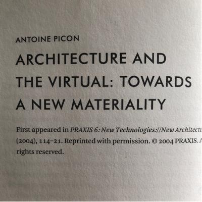 Architecture and the Virtual/ by Antoine Picon/ Introduction