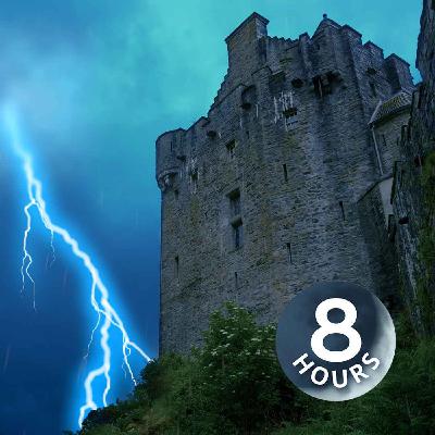 Regen im Schloss mit Blitz und Donner | Weißes Rauschen des Regens zum Einschlafen oder Lernen (8 Stunden)